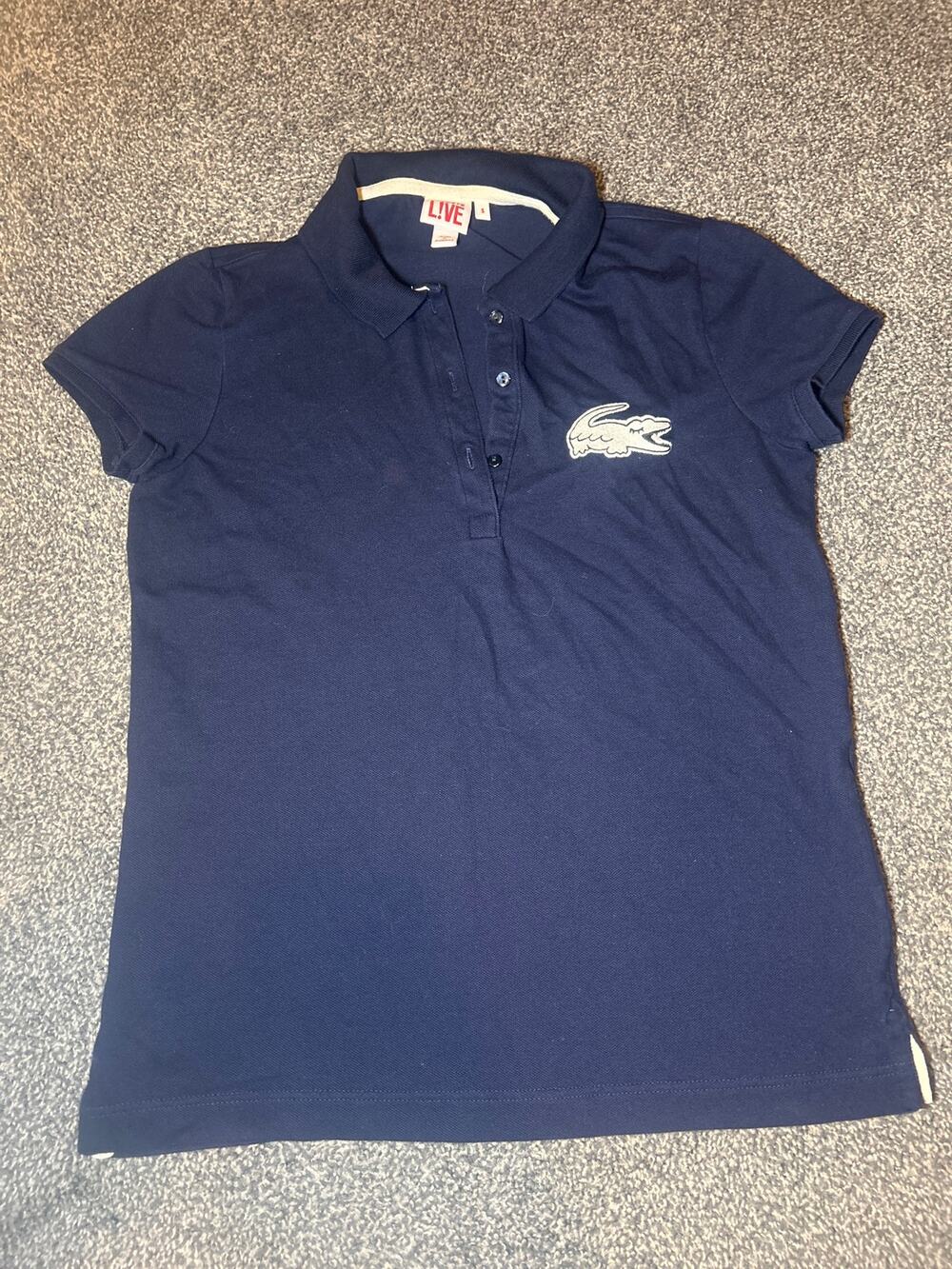 Women’s Lacoste live navy blue polo size small